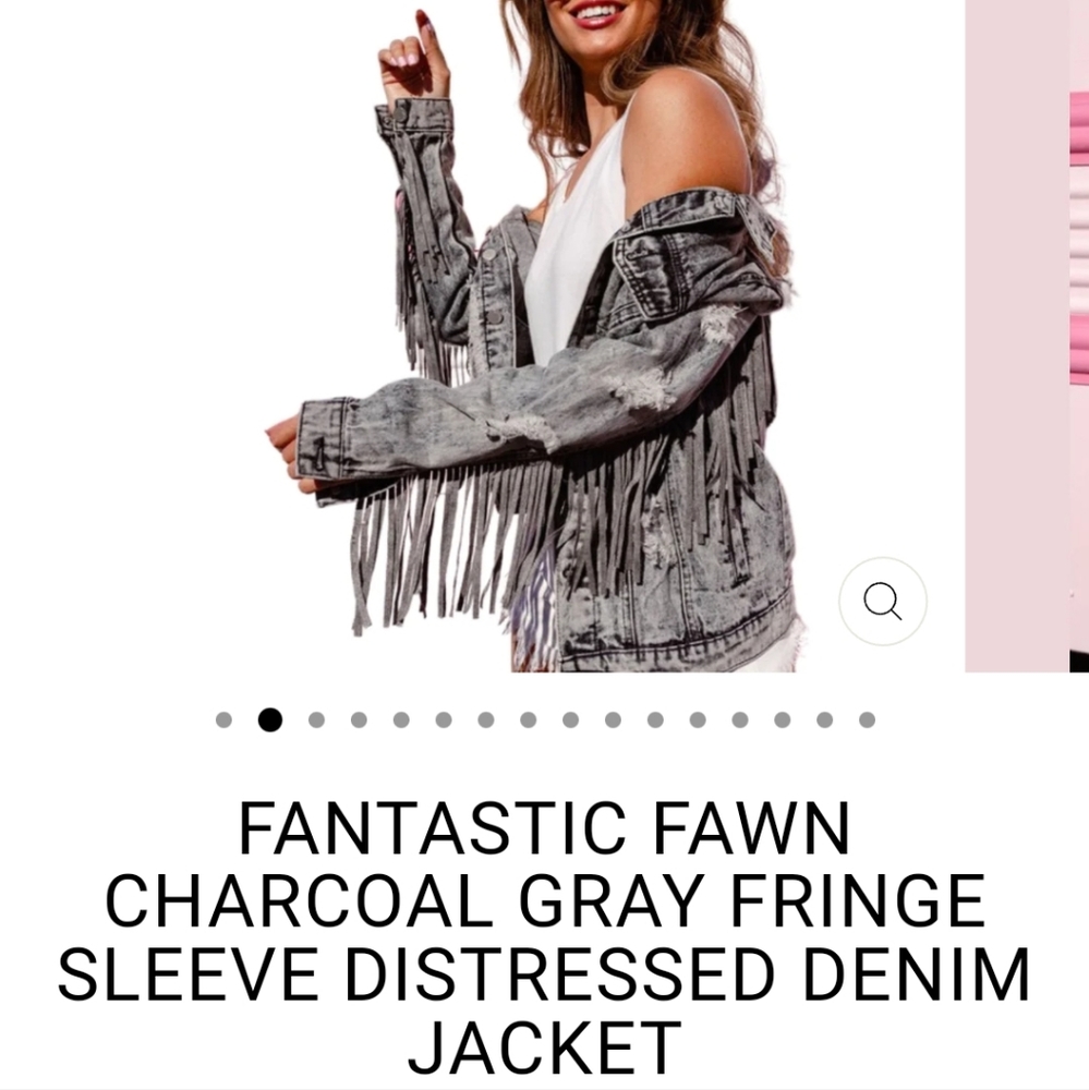 FANTASTIC FAWN FRINGE SLEEVE DISTRESSED BOUTIQUE DENIM JACKET